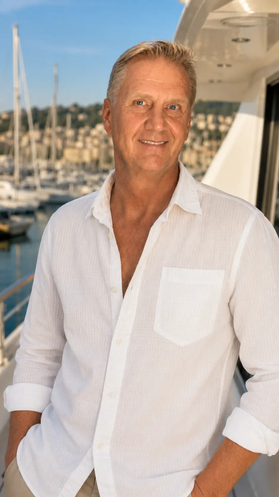 Frank Simonis aboard a yacht